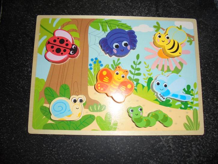 houten puzzel, Kinderen en Baby's, Speelgoed | Kinderpuzzels, Zo goed als nieuw, Minder dan 10 stukjes, Van hout, Ophalen of Verzenden