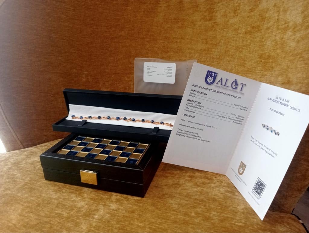 Juwelenarmbanden 18k goud — Saffieren en diamanten — jewel ?, Ophalen, Goud