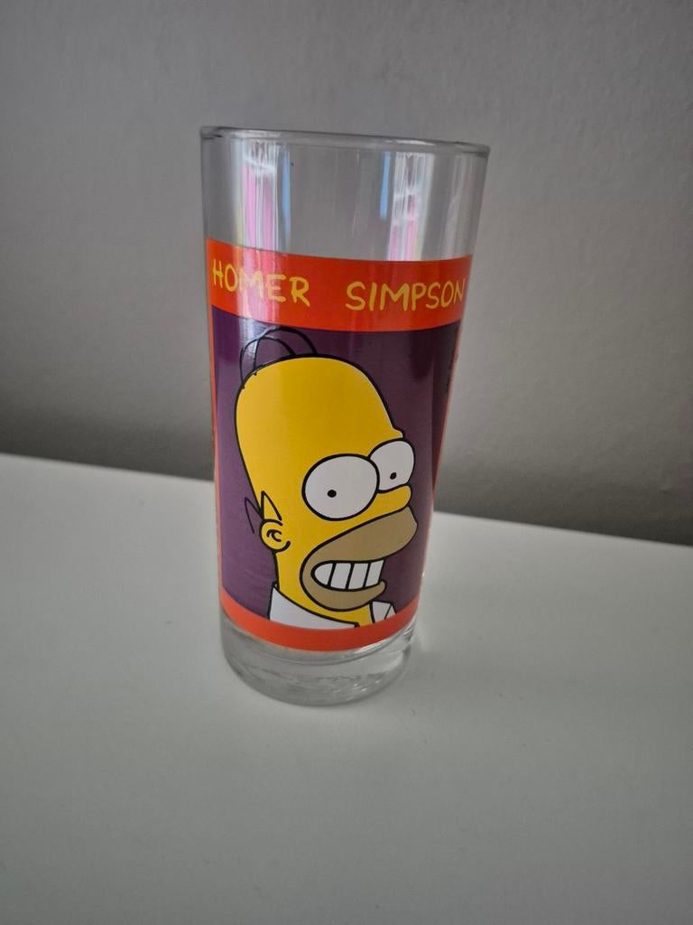 Glas homer simpsons goede staat vintage geen verzending, Collections, Verres & Petits Verres, Enlèvement