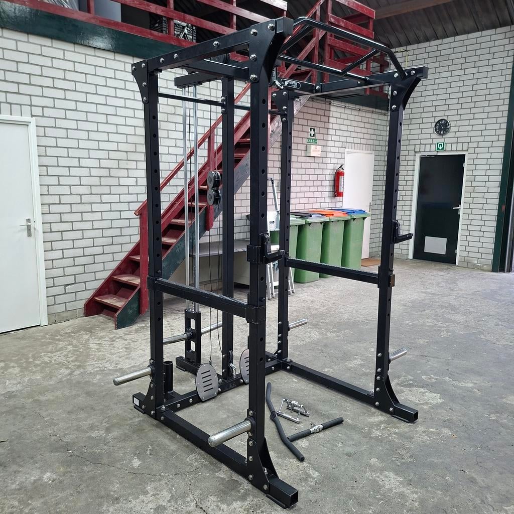 Newton Black Series Power Rack BLK 750 + Lat Pulldown, Sport en Fitness, Fitnessmaterialen, Halterschijven, Ophalen