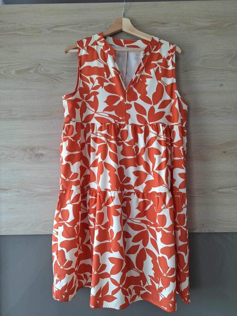 Jurk 40/42, Kleding | Dames, Jurken, Oranje, Ophalen of Verzenden, Zo goed als nieuw, Knielengte