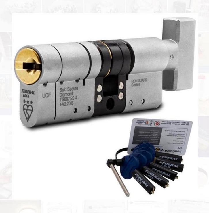 Serrure porte rotatif Eurocylinder Federal 3* TS007, 5 clés, Bricolage & Construction, Serrurerie de bâtiment & Dispositif de fermeture