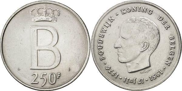 zilver boudewijn 250fr, Ophalen of Verzenden, Zilver, Setje, Zilver