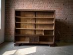 vintage XL ondiepe boekenkast / etagere / vitrine, Antiek en Kunst, Ophalen