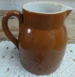 Zware Franse bruine gres kan met witte binnenkant, 1 liter, Antiek en Kunst, Ophalen of Verzenden