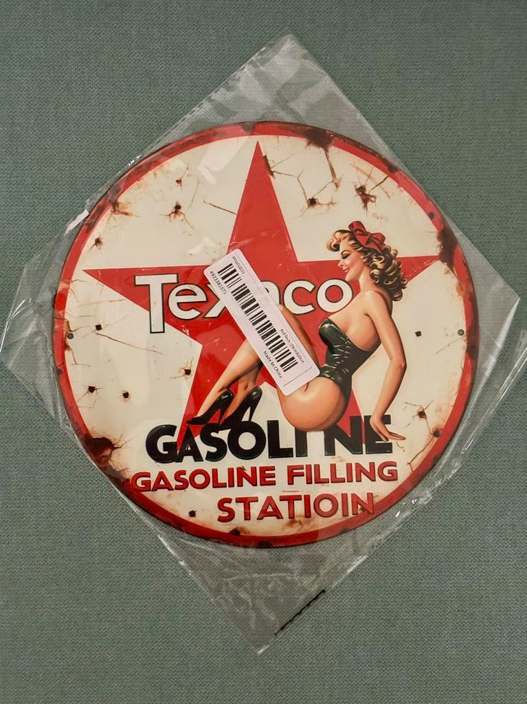 Plaque style vintage Texaco Pin Up, Verzamelen, Ophalen of Verzenden