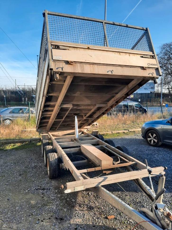 3 ass Kipper 405x205 met loofrekken: Henra, Auto diversen, Aanhangers en Bagagewagens, Gebruikt, Ophalen