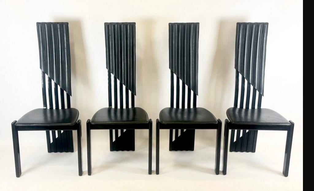 Italian Modern Tripod Chairs Lubke 1980s set of 6 chairs, Maison & Meubles, Enlèvement