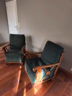 Paire fauteuils bois massif rétro charme, Enlèvement, Bois