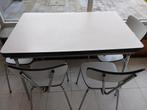 Vintage formica keuken-eettafel + 4 stoelen, Ophalen, Zo goed als nieuw