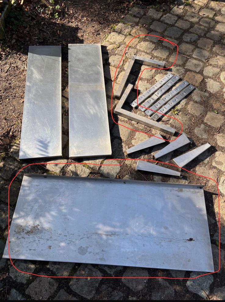 Inox schab met bevestiging, Ophalen