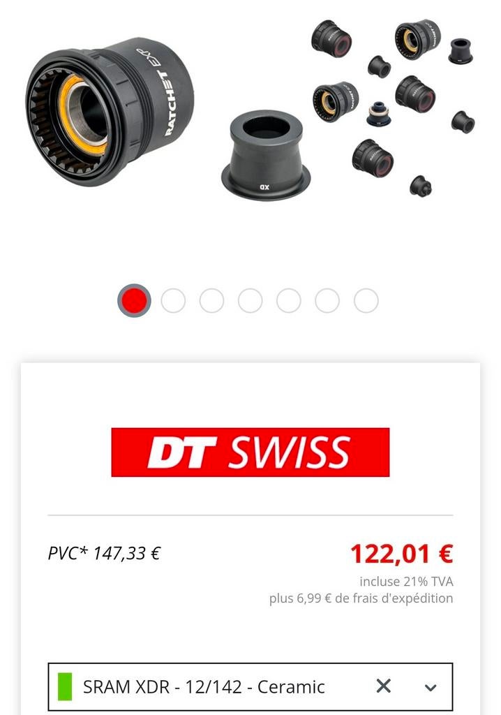 Corps de roue libre XDR - DT Swiss Ratchet EXP Céramique, Vélos & Vélomoteurs, Enlèvement ou Envoi, Roue