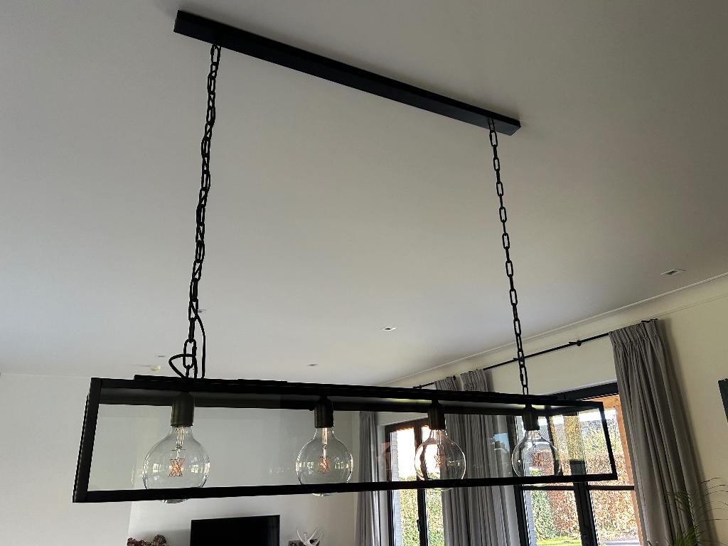 Hanglamp eetkamer, Ophalen, Zo goed als nieuw, 75 cm of meer, Glas