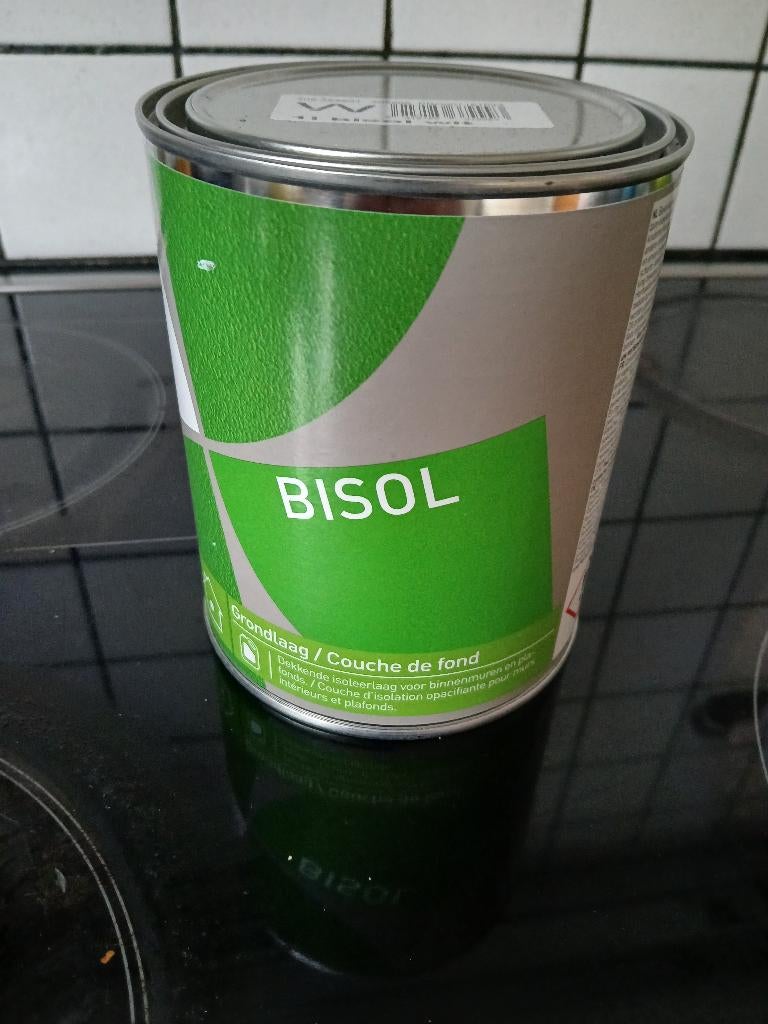 Muurverf Wit Bisol Grondlaag 1L ongeopend!, Doe-het-zelf en Bouw, Verf, Beits en Lak, Nieuw, Verf, Minder dan 5 liter, Wit, Ophalen