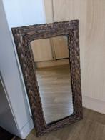 Retro spiegel rieten omkadering, Huis en Inrichting, Woonaccessoires | Spiegels, Ophalen