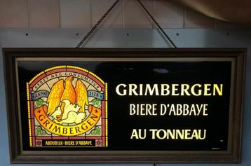 Bière de l'abbaye de Grimbergen bière enseigne lumineuse, Enlèvement ou Envoi, Utilisé, Table lumineuse ou lampe (néon)