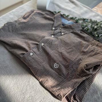 Chaps Heren Overhemd - Bruin Geruit, Maat L beschikbaar voor biedingen