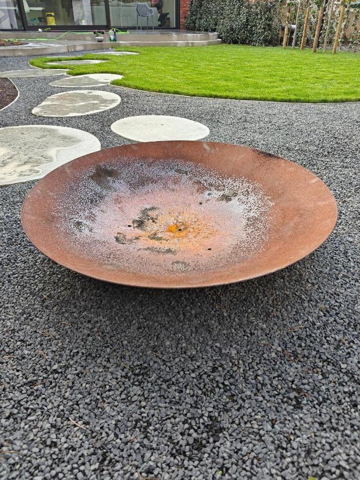 Cortenstalen vuurschaal 100 cm, perfecte patina, Tuin en Terras, Houtskoolbarbecues, Ophalen