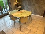 Keukentafel en stoelen, Huis en Inrichting, Tafels | Eettafels, Ophalen, Gebruikt, Vijf personen of meer, Glas