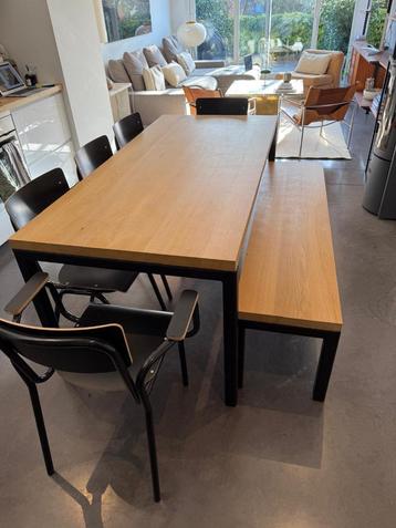 Ensemble table à manger + banc + 4 chaises + 2 fauteuils, 100 à 150 cm, Cinq personnes ou plus, Comme neuf, Enlèvement