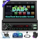NIEUW Dab/Dab+ 1 DIN autoradio met elektrisch pop-upscherm, Ophalen of Verzenden, Nieuw