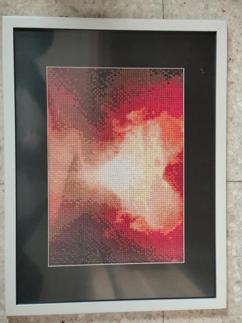 Diamond painting in grijze kader, Antiek en Kunst, Kunst | Schilderijen | Abstract, Ophalen of Verzenden