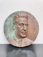 Tapisserie ancienne plaque en bronze signée H. Van Pecke, Bronze, Enlèvement ou Envoi