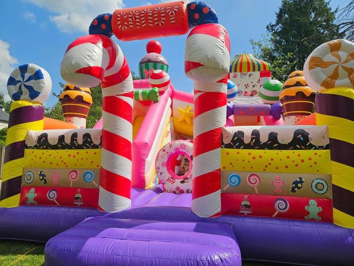 springkasteel te huur : CANDY / snoepjes, Kinderen en Baby's, Speelgoed | Buiten | Springkussens, Nieuw, Ophalen