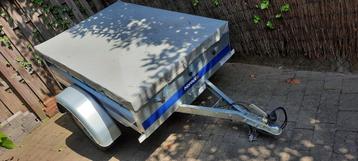 REMORQUE MET BACHE (1x gebruikt) 800 eur beschikbaar voor biedingen