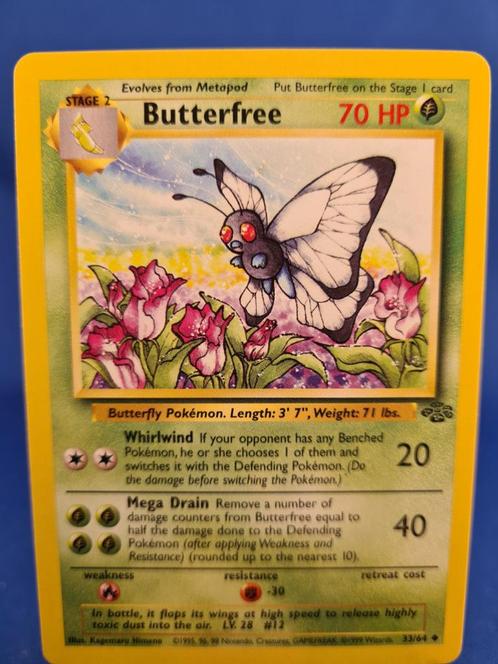 Butterfree 33/64 - Jungle, Hobby en Vrije tijd, Verzamelkaartspellen | Pokémon, Zo goed als nieuw, Verzenden
