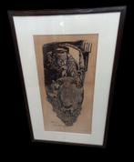 Voldaan George Noteboom 1906-1987 houtsnede., Antiquités & Art, Art | Eaux-fortes & Gravures, Enlèvement ou Envoi