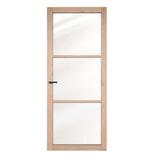 Eiken binnendeuren met blank glas | Barndeur | Staldeur, Neuf, Enlèvement ou Envoi, Porte intérieure, 80 à 100 cm