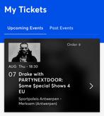 3x Drake Zitplaatsen 1e Ring 129 7 aug Sportpaleis Antwerpen, Drie personen of meer