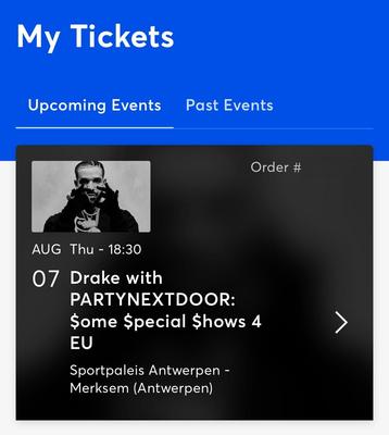 3x Drake Zitplaatsen 1e Ring 129 7 aug Sportpaleis Antwerpen beschikbaar voor biedingen