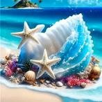 Diamond Painting zee schelpen 20x20cm (rond), Verzenden, Nieuw, Knutselwerk