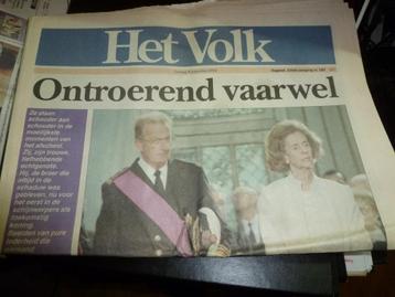 Kranten nav het overlijden van Koning Boudewijn  1993 beschikbaar voor biedingen