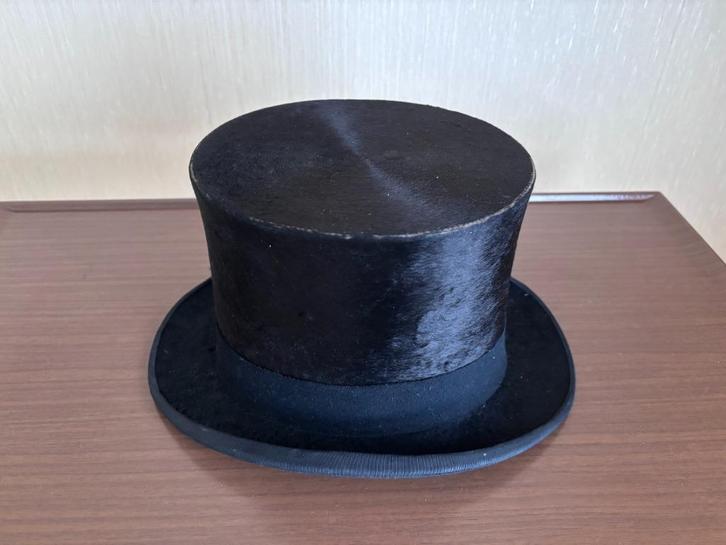 Zwarte Hoge Hoed - Vintage van A. Spaliers, Gent, Kleding | Heren, Hoeden en Petten, Zo goed als nieuw, Hoed, Ophalen