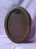 Miroir vintage avec encadrement en chêne, Ophalen, Ovaal, Minder dan 50 cm, Minder dan 100 cm