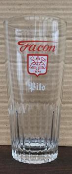 Bier brouwerij glas Facon Bellegem pils geribd, Verzamelen, Ophalen of Verzenden, Zo goed als nieuw