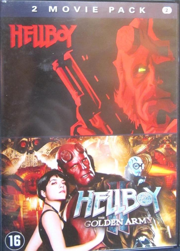 DUBBELE DVD HORROR- HELLBOY- HELLBOY, THE GOLDEN ARMY, Cd's en Dvd's, Dvd's | Horror, Zo goed als nieuw, Overige genres, Alle leeftijden