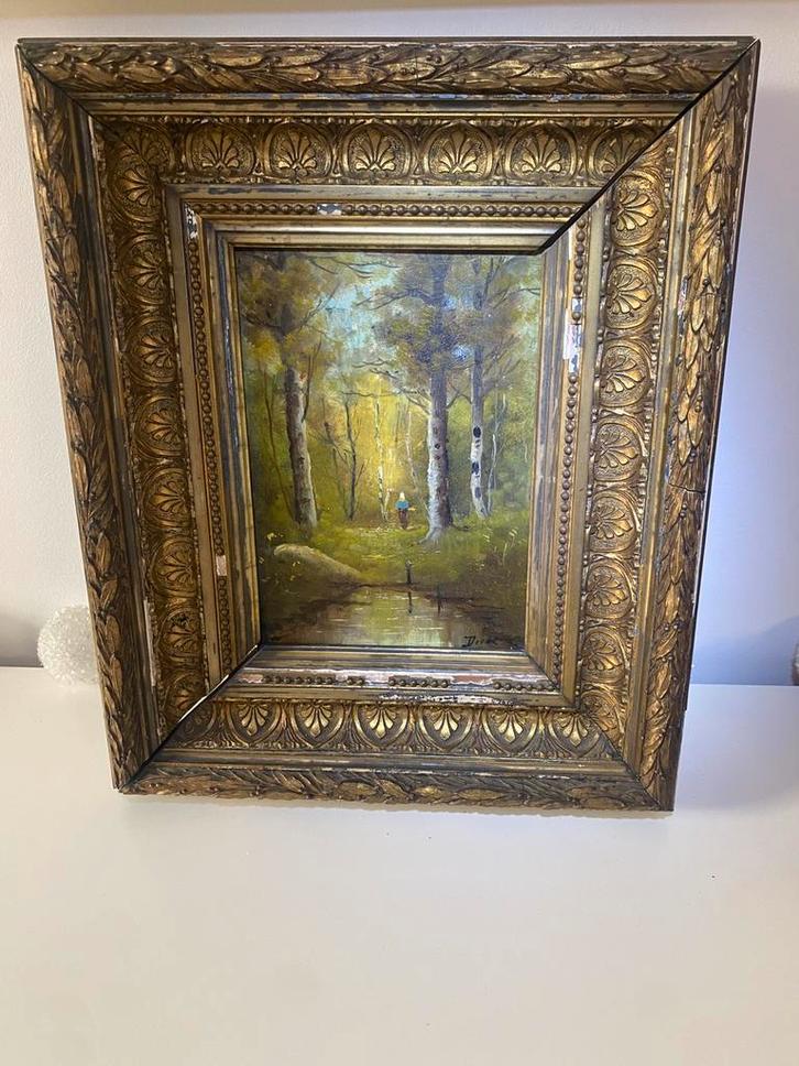 Schilderij op hout gesigneerd Dick E École de Barbizon, Antiek en Kunst, Kunst | Schilderijen | Klassiek, Ophalen of Verzenden