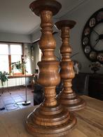 2 massief houten kandelaars 75cm, Ophalen, Overige materialen
