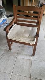 Houten zware tuintafel en 4 zware stoelen, Tuin en Terras, Tuintafels, Ophalen, Zo goed als nieuw, Vierkant, Hout