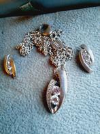 Nona setje (oorbellen + ketting), Handtassen en Accessoires, Kettingen, Ophalen of Verzenden, Zo goed als nieuw, Zilver, Zilver
