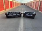 Salon Chesterfield 3+2 places cuir marron, Nieuw, Ophalen of Verzenden, Industriel, 200 tot 250 cm