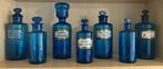 7 flacons de pharmacie bleus (fin XIXème siècle), Enlèvement