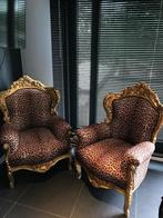 Barok fauteuils luipaardprint, Ophalen of Verzenden, Zo goed als nieuw, Hout, Barok