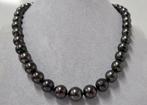 14 kt witgouden halsketting met Dark Peacock Tahitian parels, Ophalen of Verzenden, Zo goed als nieuw