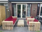 Steigerhout Loungeset Loungebank Loungestoel Loungezetel, Jardin & Terrasse, Comme neuf, Bois d'échafaudage, Enlèvement ou Envoi