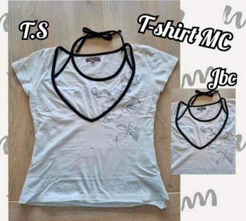 T-shirt MC pour femme- blanc-Jbc-T.S